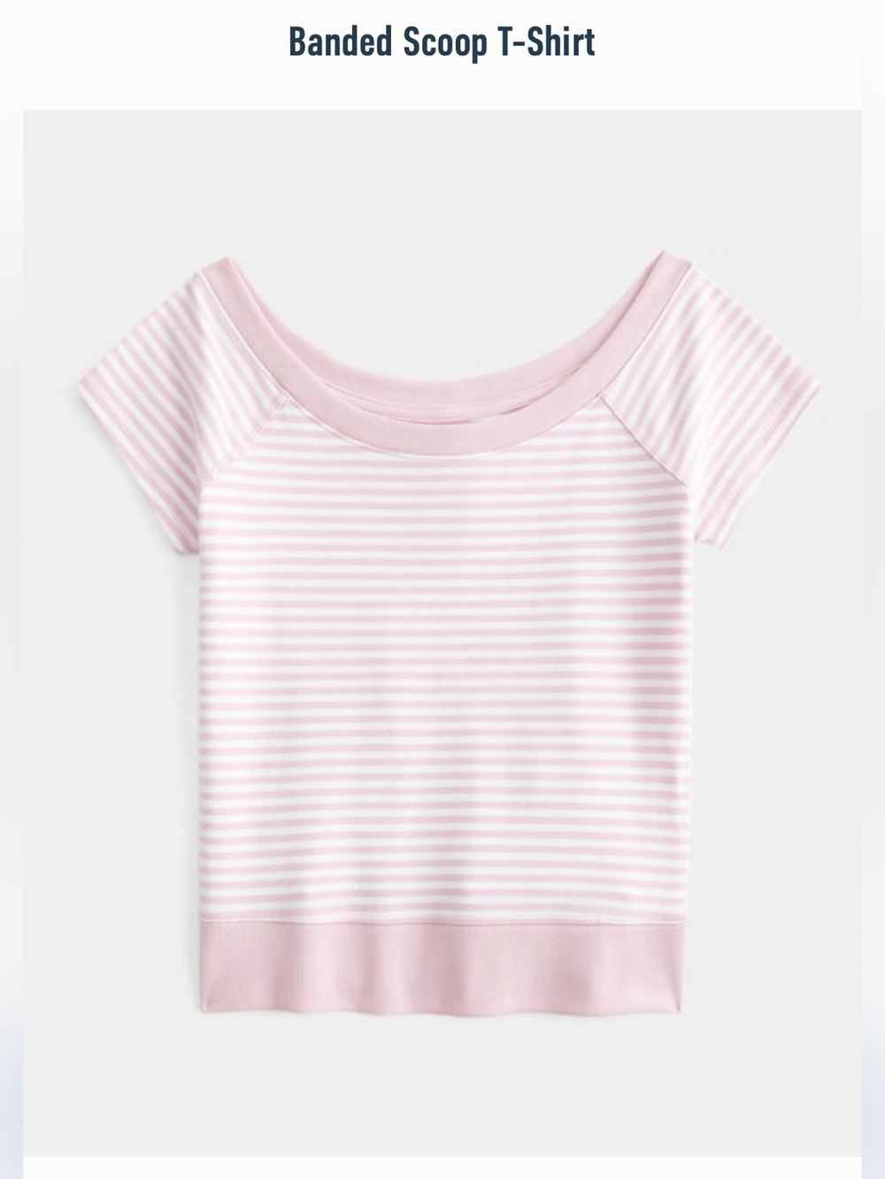 Hollister Light Pink & White Striped Short Sleeve Scoop Neck Tee
